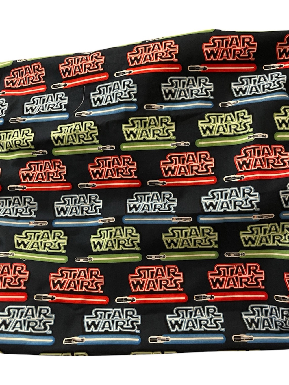 Star Wars Black Pillow Case with Red, Green & Blue Logos 14 by 14